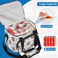 thumbnail image 5 of Insulated Cooler Bag with Multiple Pockets Lightweight Lunch Box Tote for Travel Beach Camping Office Traditional Snowflakes Motifs, 5 of 7