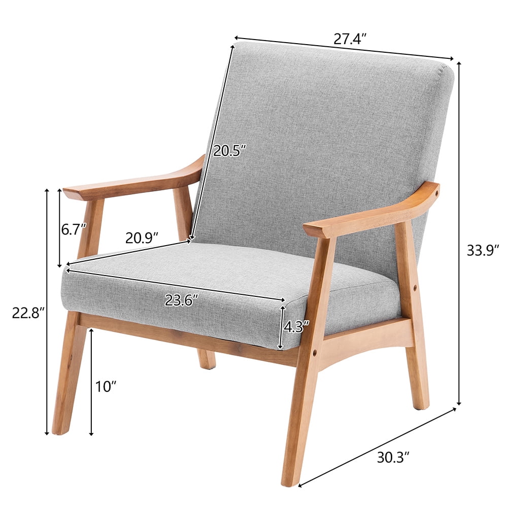 Kepooman Accent Chair, Living Room Arm Chairs with Legs for Home Kitchen Office Bistro Cafe, Light Grey Kepooman Accent Chair, Living Room Arm Chairs with Legs for Home Kitchen Office Bistro Cafe, Light Grey