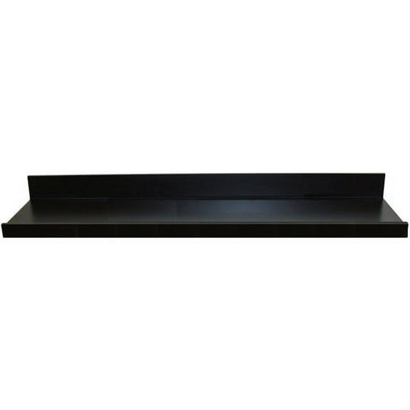 InPlace Shelves Rectangle Wood Floating Picture Ledge Shelf, One, 35.4" W x 4.5" D x 3.5" H, Black