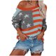 thumbnail image 2 of Ailaofu Women Amrican Flag Sweater Top Sleeve Off Shoulder Loose Knitted Shirt Vintage Knitwear, 2 of 2