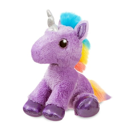 Purple Rainbow Unicorn Mid-Size stuffed animal -12" Flopsie by Aurora (Purple) - Walmart.com