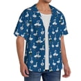thumbnail image 2 of Balery Cartoon Geese With Xmas Camisa Casual de Manga Corta con Botones para Hombre, Texturizada, Estilo Cubano, para Playa, Verano-4X-Large, 2 of 5