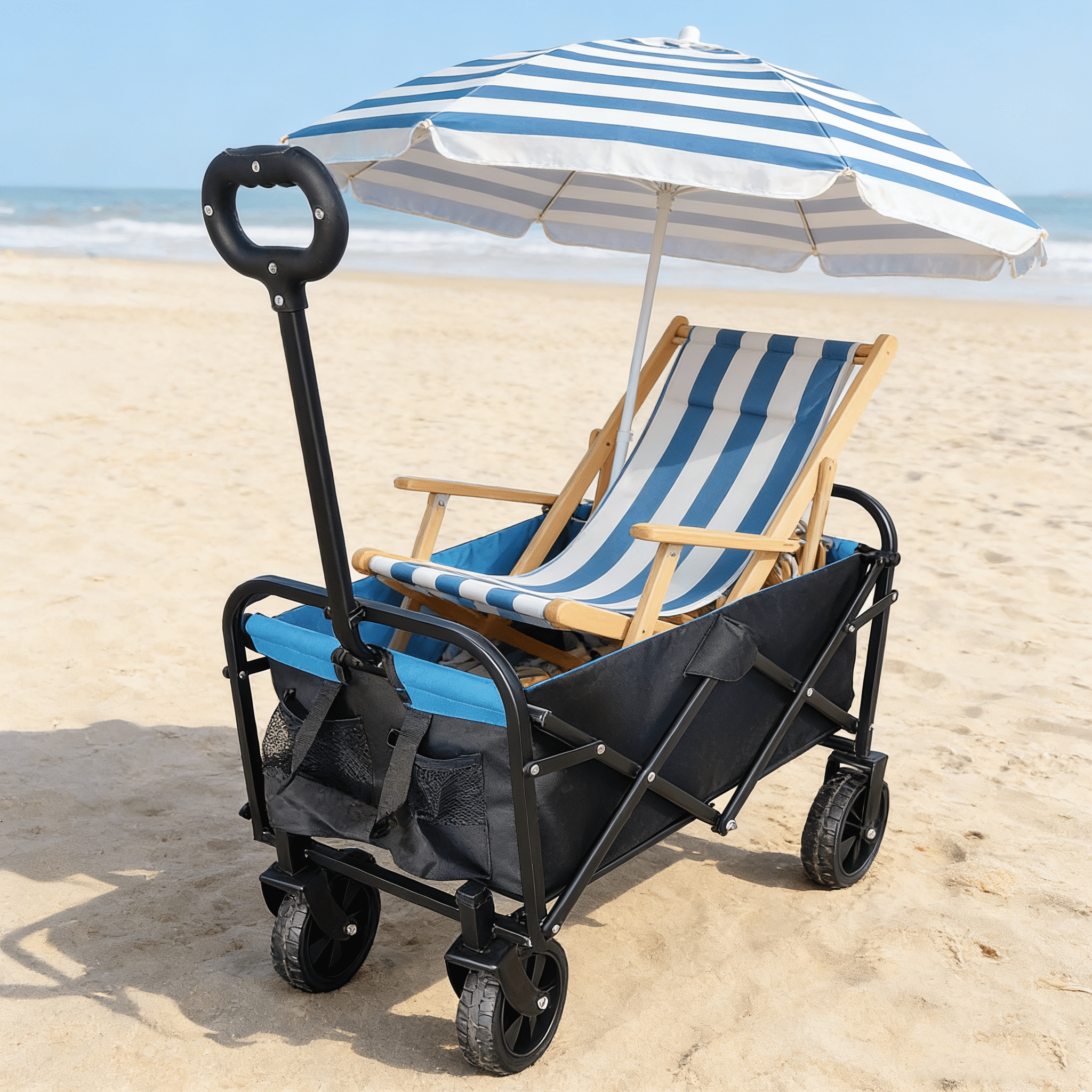 Mini Folding Wagon Garden Shopping Beach Cart