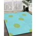 thumbnail image 3 of Ahgly Company Machine Washable Indoor Round Transitional Turquoise Green Area Rugs, 4' Round, 3 of 7