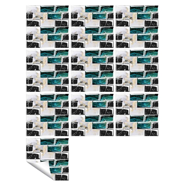 Iumwxz 1Set 10pc Self Adhesive Tile Sticker Kitchen Bathroom Wall Sticker Decoration home decor Multicolor PVC Holiday Saving