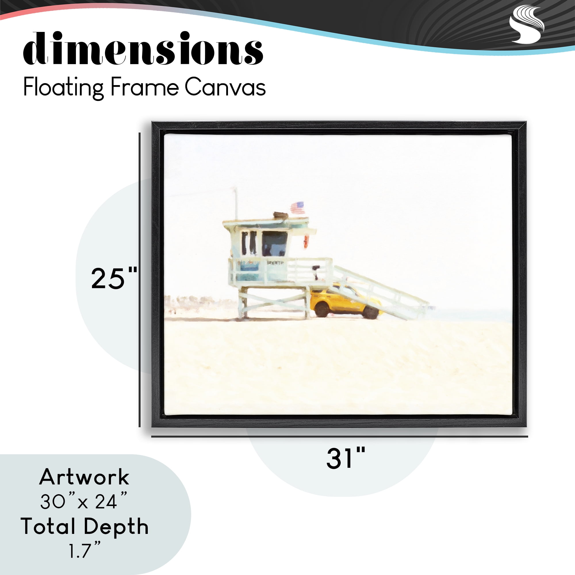 Stupell Industries Soft Light Lifeguard Station Black Framed Floater Canvas Wall Art, design by Kim Curinga