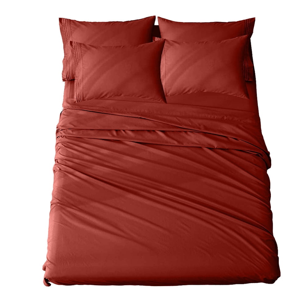 red deep fitted sheet
