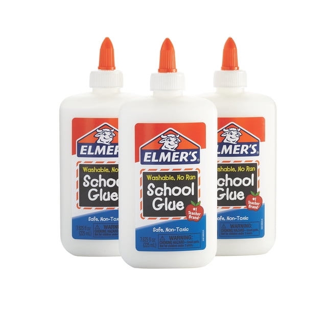 Pegamento escolar líquido Elmer's, blanco, lavable, 225 ml, paquete de 3