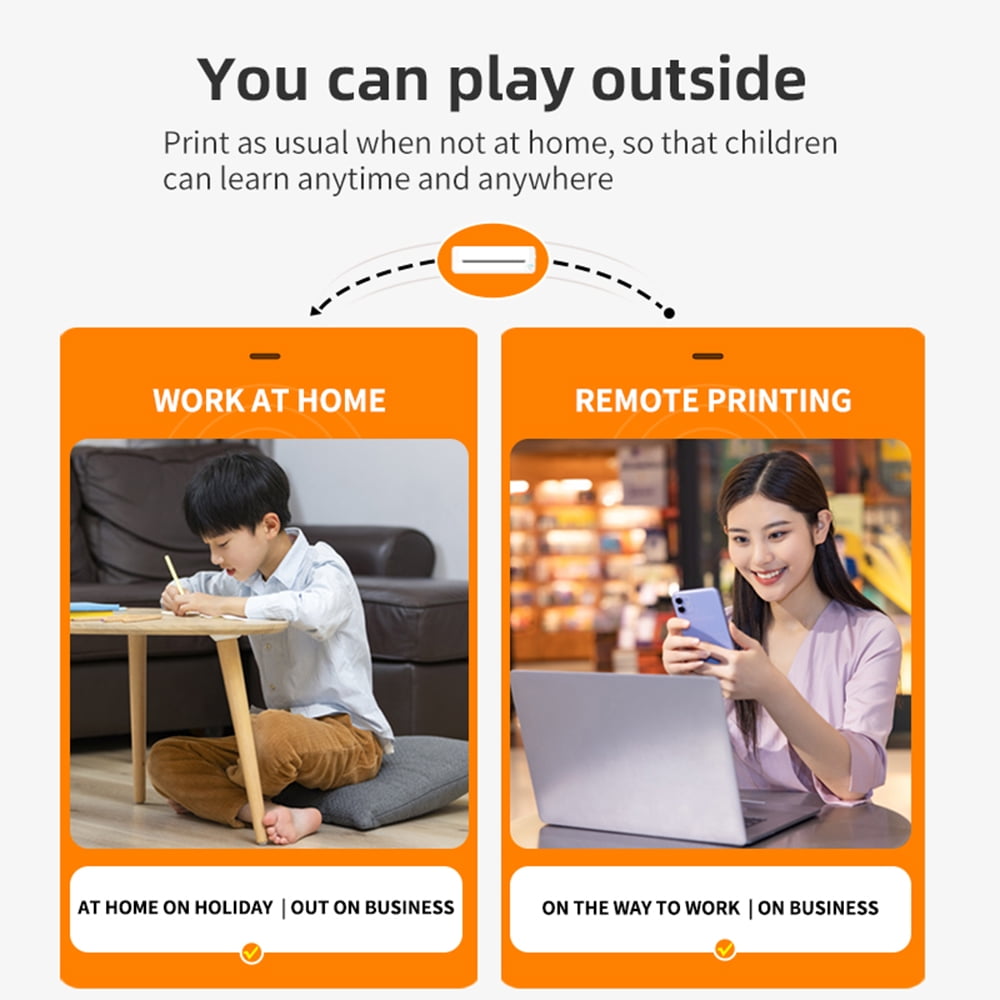 Anself Thermal Printer, Portable Bluetooth Paper Printer for iOS and Android, Wireless Printing on the Go