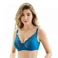thumbnail image 4 of Xmarks Women's Underwire Bra Minimizer Lace Floral Bra Unlined Unpadded Plus Size Bra 34/75C-40/90D, 4 of 5