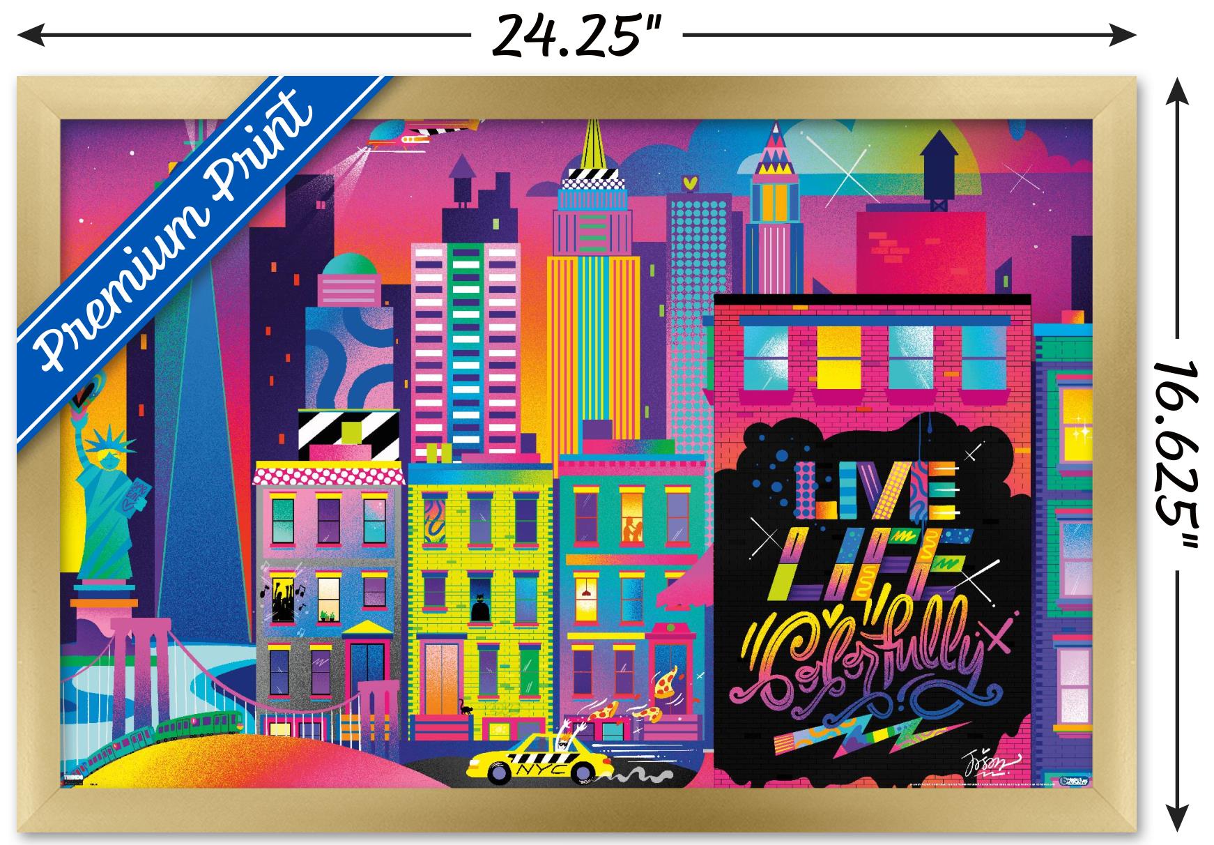 Jason Naylor - Live Life Colorfully Wall Poster, 14.725" x 22.375", Framed