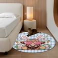 thumbnail image 2 of Round Rug 4Ft Washable Non-Slip, Easter Circle Area Rugs for Living Room Bedroom, Spring Bunny Cow Carrots Colorful Egg Blue Plaid Indoor Floor Mats Carpet Runner for Home Decor Aesthetic, 2 of 8