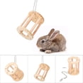 thumbnail image 4 of M Buder Natural Wooden Hamster Playground Suspended Chew Toy and Grass Basket for Chinchillas, Guinea Pigs (12 x 10 x 10 inches / 30.5 x 25.4 x 25.4 cm), 4 of 9