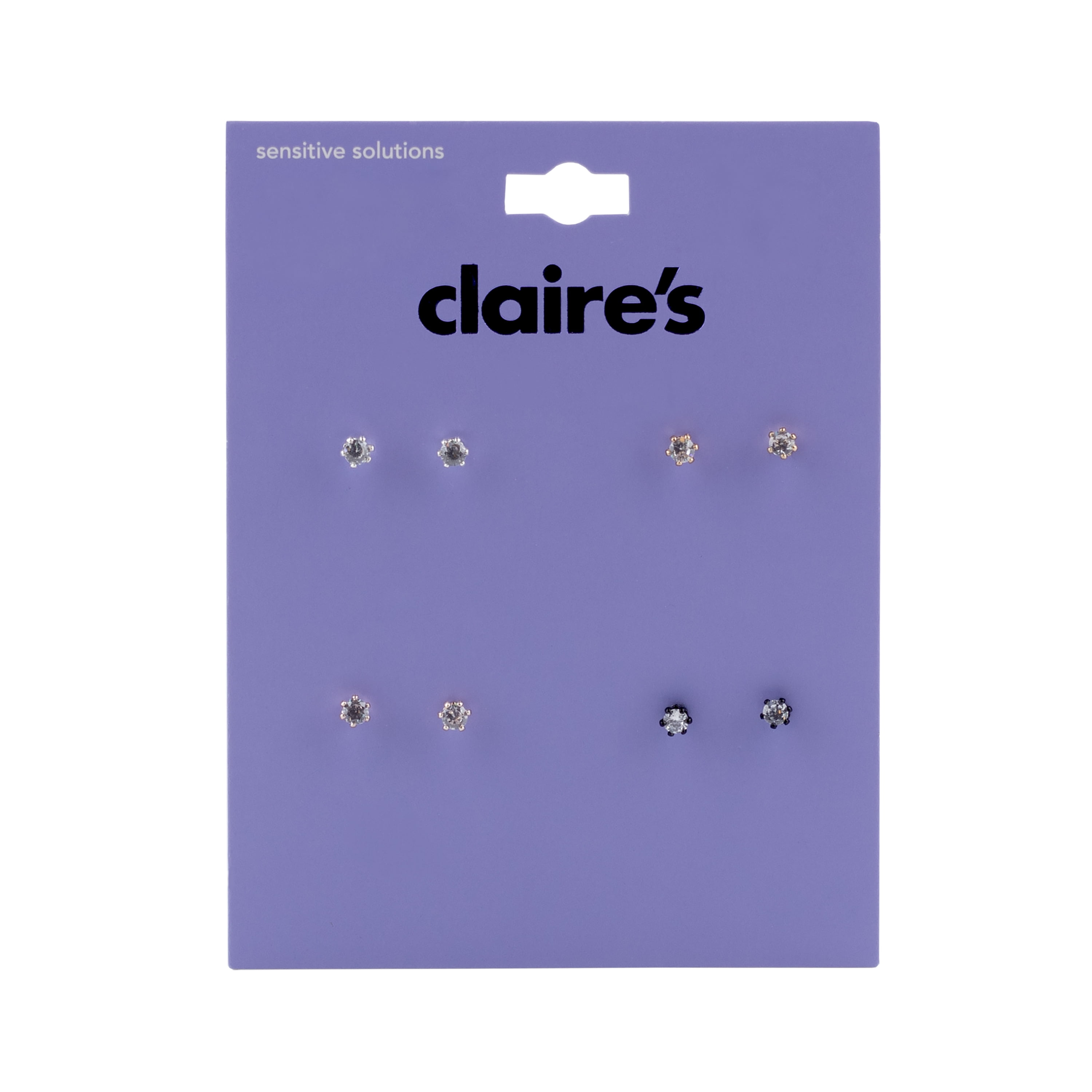 Claire's Adult Mixed Metal 3mm Cubic Zirconia, Female Stud
