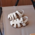 thumbnail image 2 of KPOPLK Girls Sandals Flower Girl Dress Shoes Closed Toe Fisherman Flat Sandals Princess Party Shoes for Little Big Kids(White,9), 2 of 9