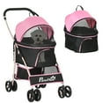 thumbnail image 1 of PawHut Poussette pour Animaux à 4 Roues, Transporteur Pliant de Voyage 3 en 1 pour Chien et Chat, 1 of 10