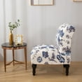 thumbnail image 5 of TOPCHANCES Accent Chair Cover, Armless Slipper Chair Protector Stretch Jacquard Slipcover, Blue, 5 of 10