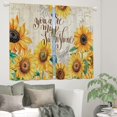 thumbnail image 2 of Rustic Sunflower Kitchen Curtains, Yellow Floral Curtains for Kitchen, Vintage Country Flower Cafe Window Tier Quote Retro Small Short Bathroom Window Treatment Drapes 27.5x39 Inch, 2 of 4