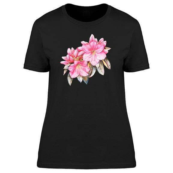 Watercolor Pink Rhododendron  Tee Women's -Image by Shutterstock
