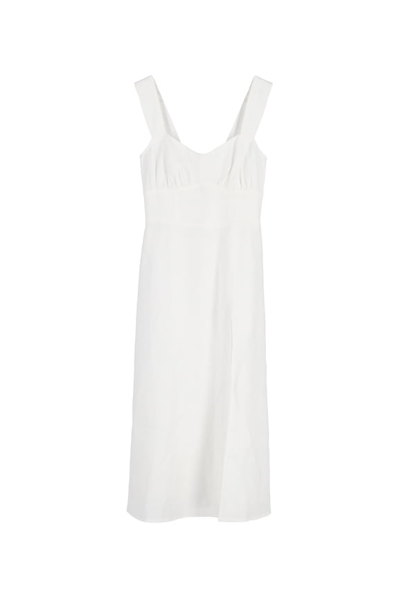 Pre-Owned Reformation Seaside Midi Dress in White Linen