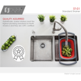 thumbnail image 3 of Stylish 3.5" Stainless Steel Standard Strainer Kitchen Sink with Removable Basket ST-01, 3 of 8