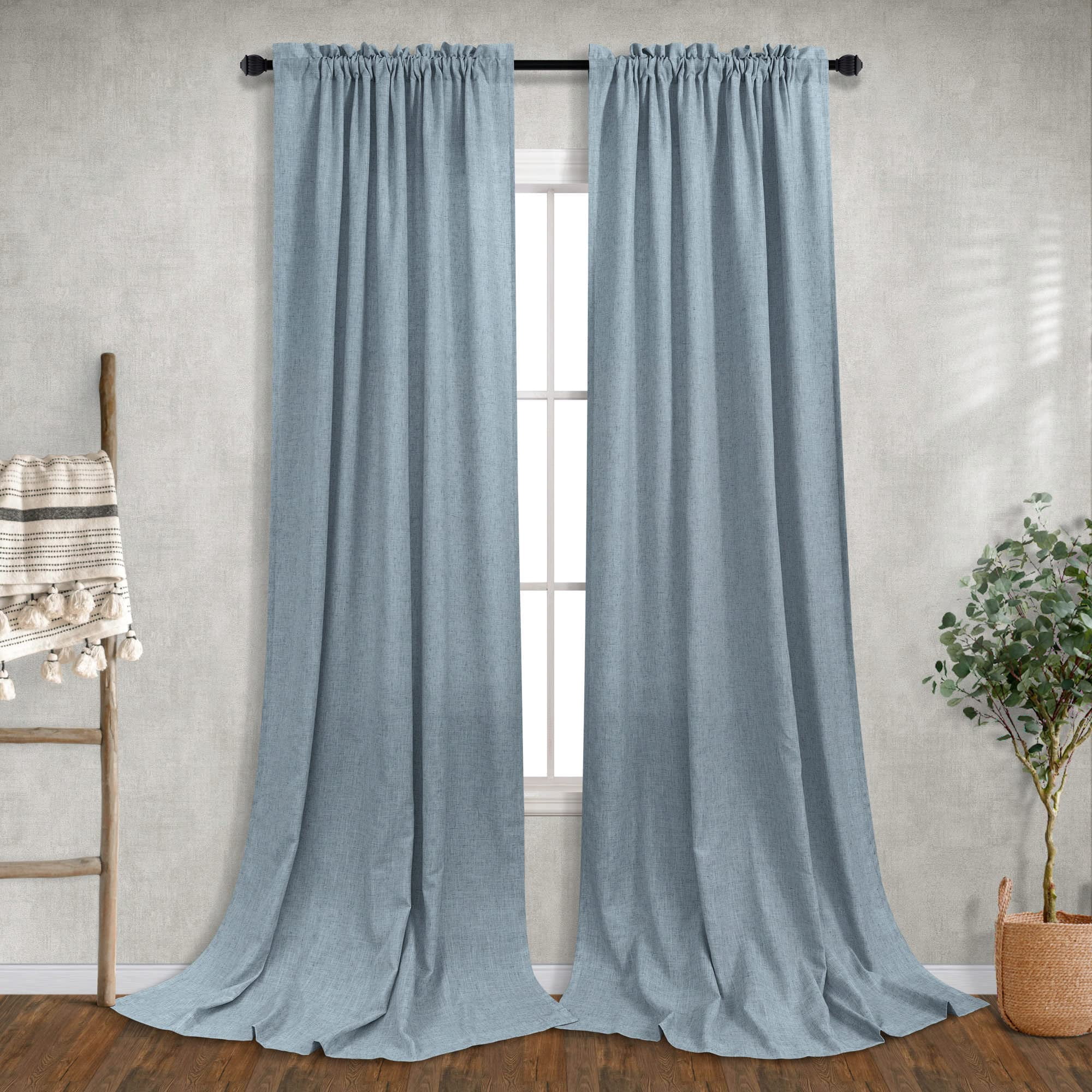 RYB HOME Extra Long Blackout Curtains - Light Blocking, Soundproof Drapes For Large Windows & Room Divider, 8.3 Ft X 11 Ft, Black