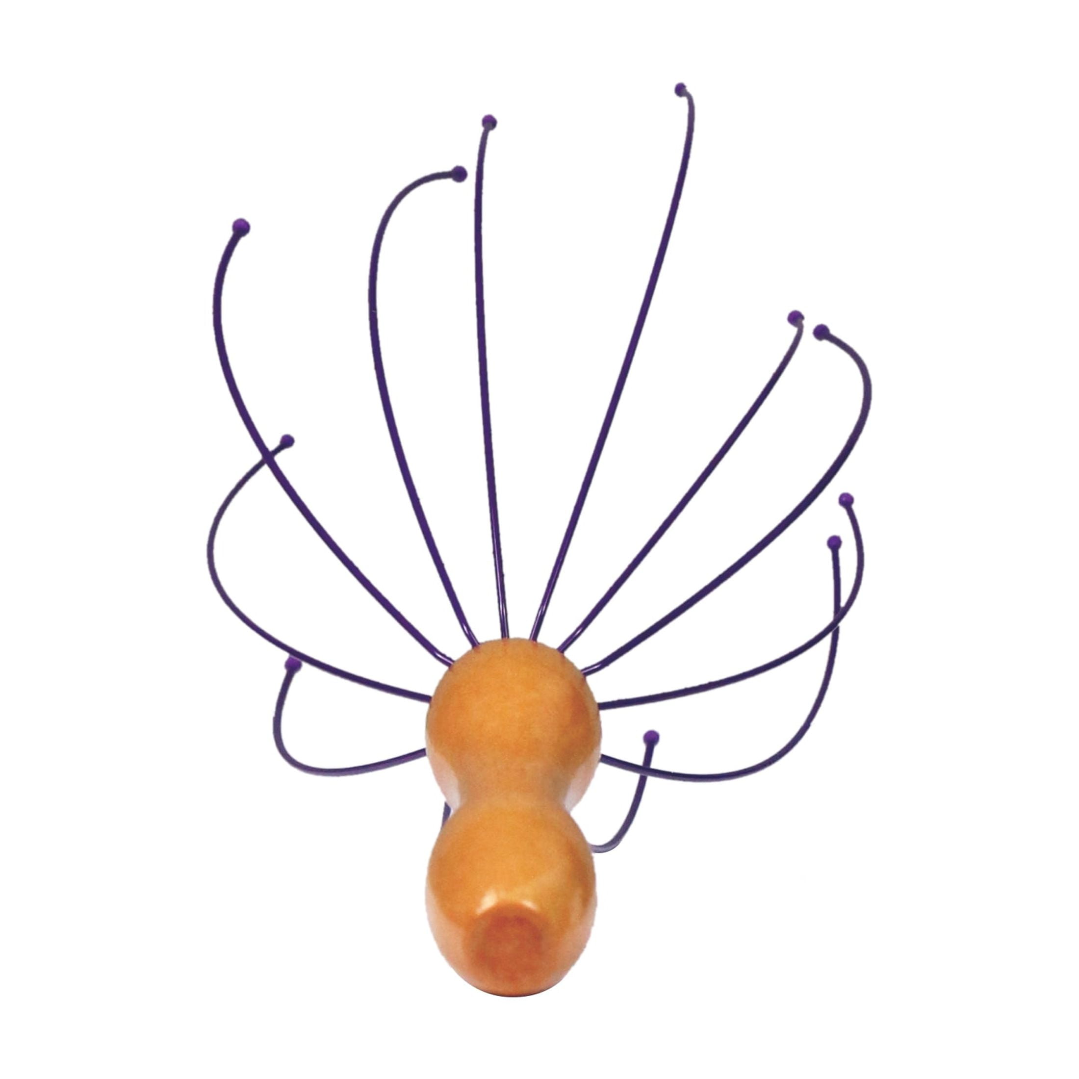 (5 pack) Wooden Scalp Massager, Stainless Legs, Purple