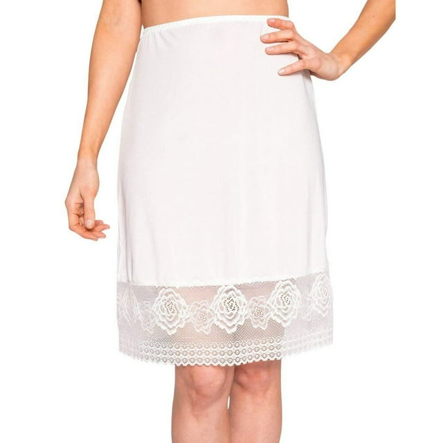 Women Waist Intimate Soft Petticoat Lace Patchwork Slips Lady Underskirt