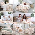 thumbnail image 5 of 3 Piece Pink Western Cowboy Duvet Cover Set Queen Size,Microfiber Comforter/Quilt Cover with Corner Ties and 2 Pillowcases,Retro Ethnic Horse Cactus Plants All Season Soft Bedding with Zipper Closure, 5 of 8