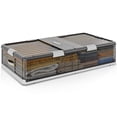 thumbnail image 4 of EnHomee 106Qt Under Bed Storage Containers with Wheels Plastic Storage Bins with Lids Stackable Storage Bins 39.4"Lx 20.5"W x 9.3"H Foldable Storage Box for Clothes,Blanket,Shoes,1PC, 4 of 12
