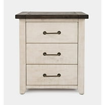 Jofran Madison County Rustic Reclaimed Solid Wood Farmhouse USB Charging Nightstand