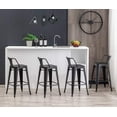 thumbnail image 7 of Andeworld 26" Low Back Metal Counter Stool Height Bar Stools [Set of 4] Barstools, Black, 7 of 7
