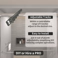 thumbnail image 2 of 60 in. W x 60 in. H Sliding Semi Frameless Tub Door in Chrome Finish with Clear Glass, 2 of 15