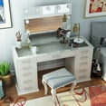 thumbnail image 2 of Furniture of America Marinette Wood 3-Piece Vanity Set, White, 2 of 6