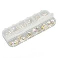 thumbnail image 1 of 1 caja de diamantes de imitación para decoración de uñas, 12 compartimentos, 120 piezas, decoración de diamantes de imitación AB con forma especial exquisita, 1 of 8