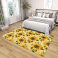 thumbnail image 2 of 4x5 Rug, Sunflower Rug Washable Non Slip Soft for Living Room Bedroom, Yellow Floral Area Rug, Farmhouse Yellow Flower Carpet, Sunflower Home Decor & Gifts, 2 of 7