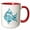 Red/White, variant on 3drose, Cute Blue and White Polka Dot Fish Illustration, 11oz Mug