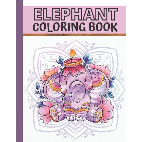 Elephant Coloring Book : Jungle Animal Coloring Book for Kids, Teens & Young Adults (Paperback)