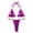 Purple, variant on Women Solid Metallic Shiny Bikini Set Y2K Two‑Piece Swimsuit Halter Tie‑up Adjustable High‑Cut Beach Bathing Suit