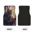 thumbnail image 2 of Fuzoiu Purple Flower Lazy Cat Print Carpet Floor Mats for Car,Car Foot Mat Set,Universal Fit 4 Piece Mat Pad Set,Fits Most Cars Trucks Vans Sedans SUV Auto Carpet Mat Se, 2 of 7