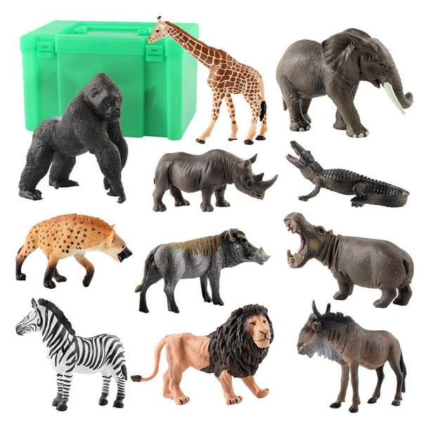 14x Figurines animaux de ferme en plastique 9 cm pour enfants - Animaux  jouets 
