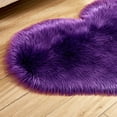 thumbnail image 3 of Destyer Soft Fluffy Heart Shaped Plush Purple Area Rug, 15.7" x 19.7", 3 of 8