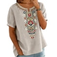 thumbnail image 5 of MEICHEN Women's Fashionable Casual Embroidered Tops Short Sleeve T Shirts Summer Trendy Clothing for Women, 5 of 9