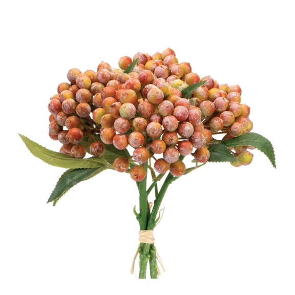 Melrose Berry Artificial Bundles - 11.75"- Orange and Pink - Set of 2