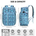 thumbnail image 3 of Abstract Ocean Cooler Backpack - Shark & Whale Themed Insulated Lunch Backpack, 20L Leakproof Soft Cooler with Multiple Pockets for Outdoor, Travel & Beach, 3 of 6