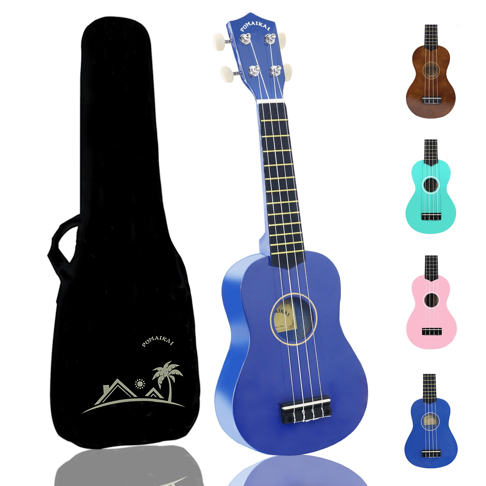 POMAIKAI Soprano Ukulele Beginner 21 inch Mahogany Ukalalee Small Hawaiian Guitar Ukeleles for Kids Beginners Adults with Gig Bag 