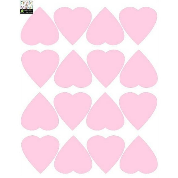 Pretty Soft Pink Heart Wall Vinyl Decal Stickers Perfect for Girls Rooms Includes 32 Heart Stickers 2.75 Inches each.