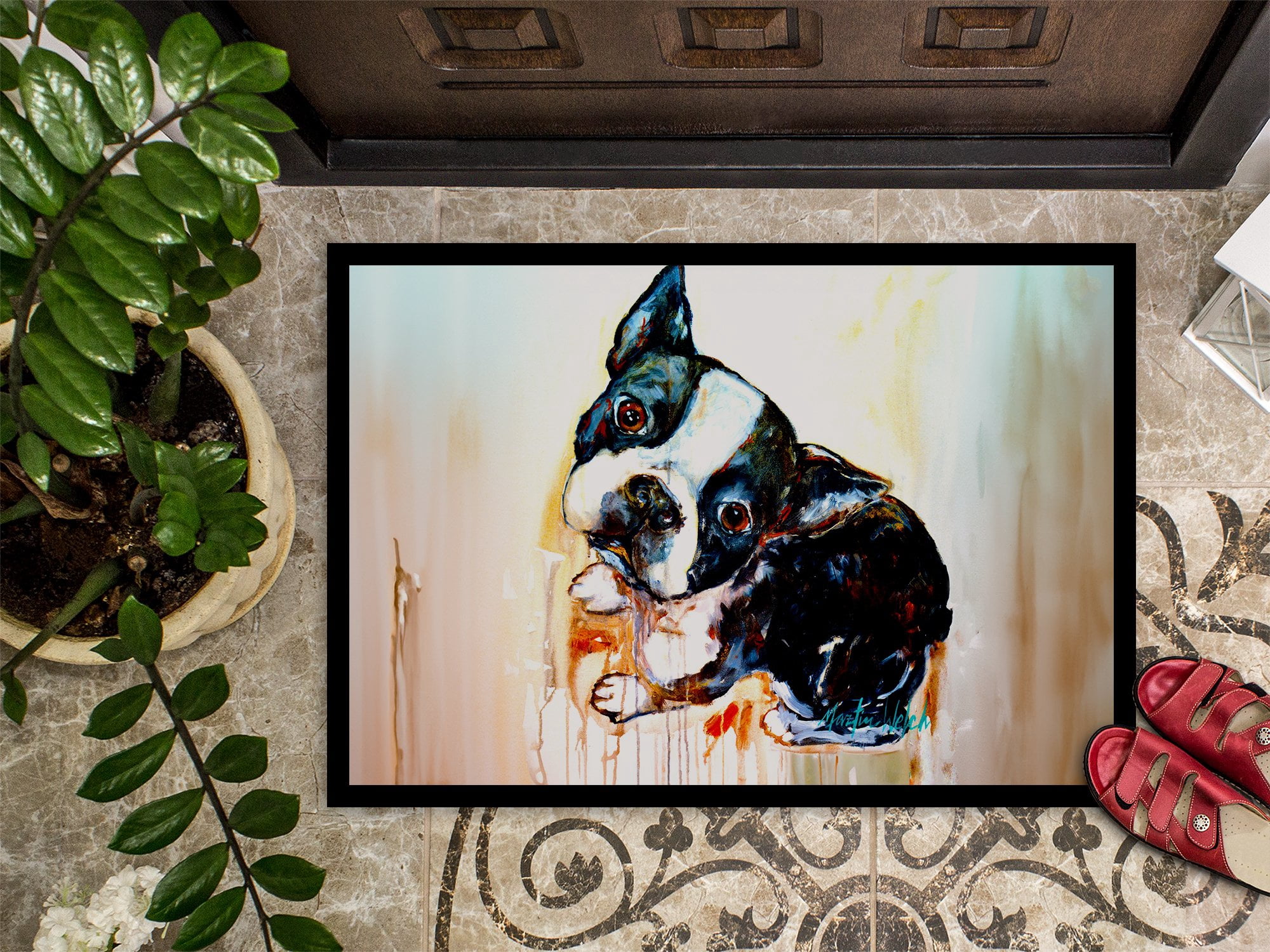 Carolines Treasures MW2141MAT 18 x 27 in. Boston Terrier the Look Doormat