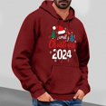 thumbnail image 1 of Fiudx Sudadera Capuchino y Estampado Navideño para Hombre, Ligera, Deportiva, con Cuello Curvo, Ideal para Gimnasio y Ciclismo, Estilo de Vida Activo, Transpirable., 1 of 4
