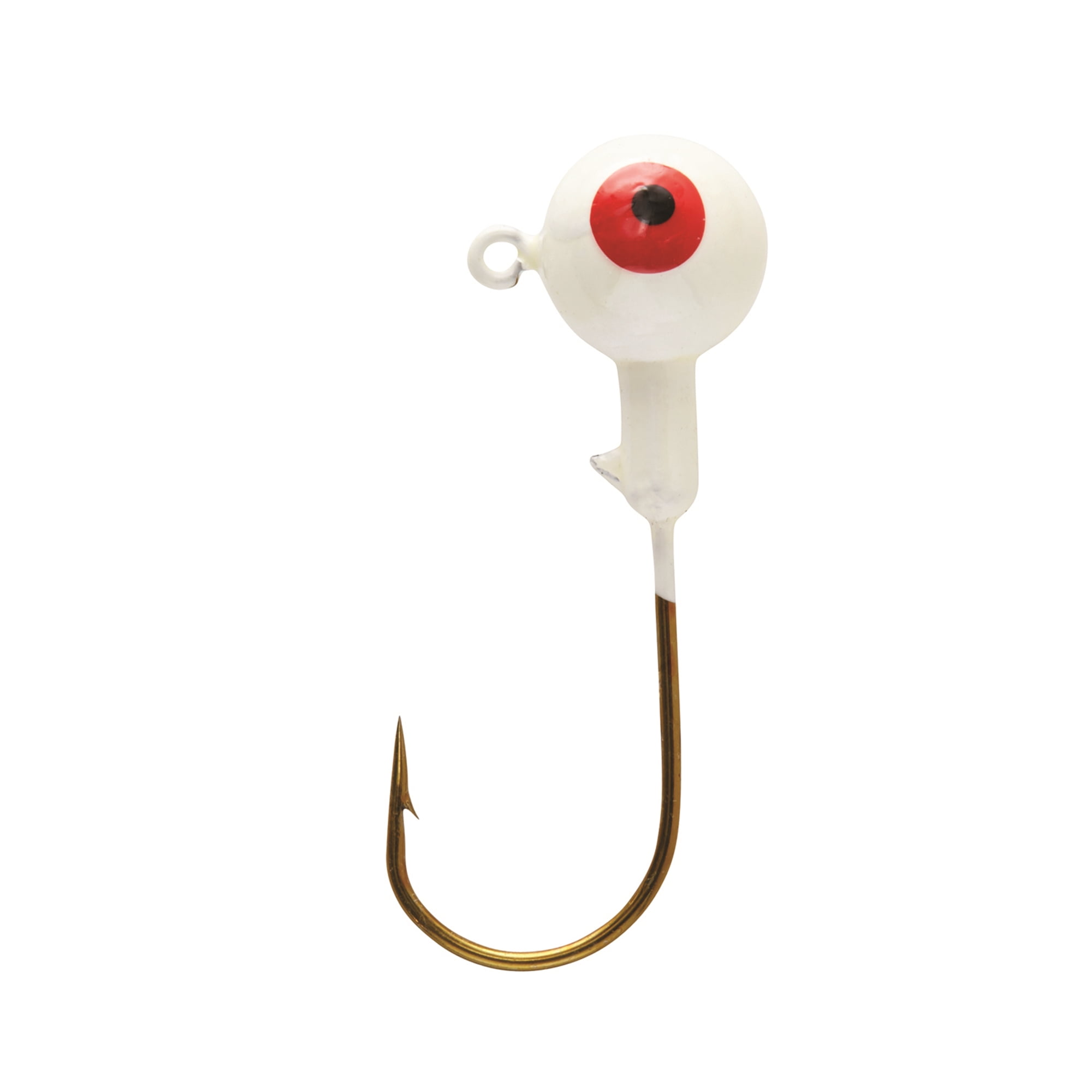 (2 pack) Eagle Claw Ball Head Jig 1/4 oz. White with Bronze Hook Fishing Lures for Crappie, 10-Count